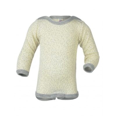 Body Med Lange Ærmer I Merino Uld Og Silke 86/92 Nature/dots
