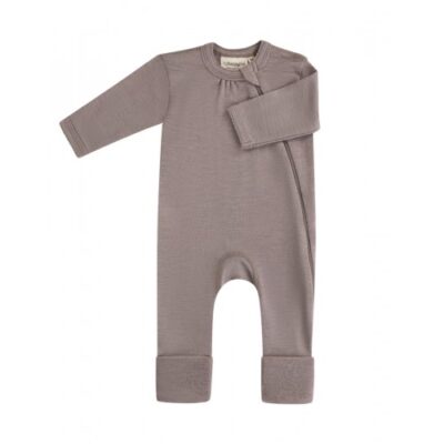 Heldragt Med Lynlås I 100% Merino Uld, Oeko-tex® 98 Lavender