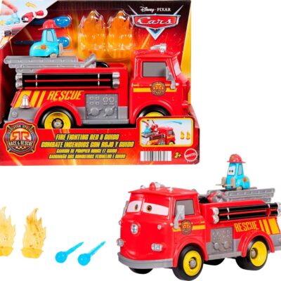 Disney Cars - Radiator Springs Race & Rescue Fire Fighting Red & Guido Playset - Brandbiler