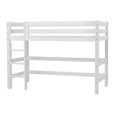 Hoppekids ECO Luxury - Mellemhøj Seng - 90x200 cm. - Fleksibel Indlægsbund - Hvid