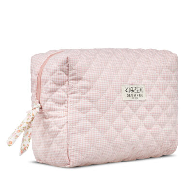 Karen - Stor toilettaske - Rosa-ternet quilt