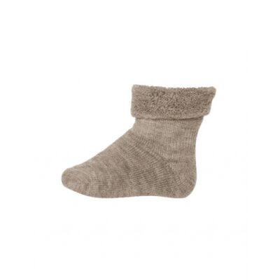 Klassisk Babystrømpe I Merinould Light Brown Melange 19/21