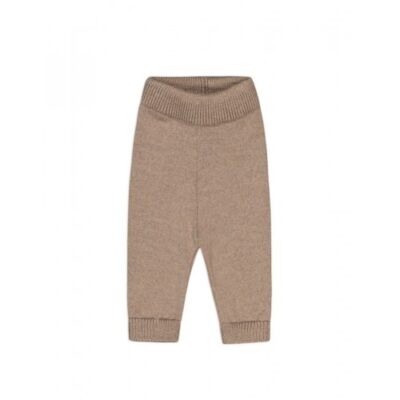 Strik Bukser I 100% Merino Uld 74/80 Dark Beige