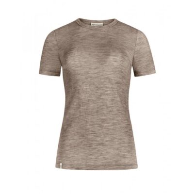 Kortærmet T-shirt Til Dame I 100% Merino Uld Beige Melange S