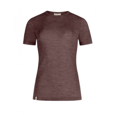 Kortærmet T-shirt Til Dame I 100% Merino Uld Plum Melange M