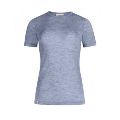 Kortærmet T-shirt Til Dame I 100% Merino Uld S Light Blue Melange