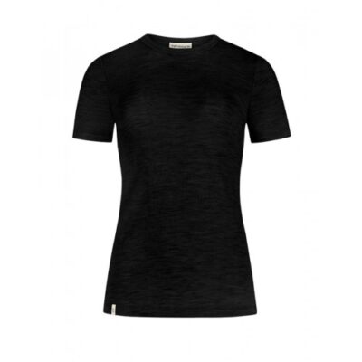 Kortærmet T-shirt Til Dame I 100% Merino Uld Black Xs