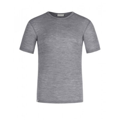 Kortærmet T-shirt Til Herre I 100% Merino Uld Grey Melange Xl