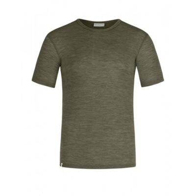 Kortærmet T-shirt Til Herre I 100% Merino Uld Moss Melange L