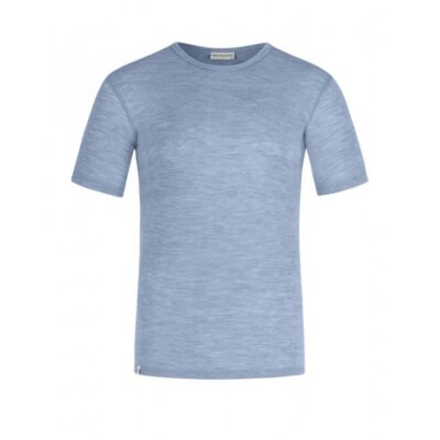 Kortærmet T-shirt Til Herre I 100% Merino Uld Light Blue Melange Xl