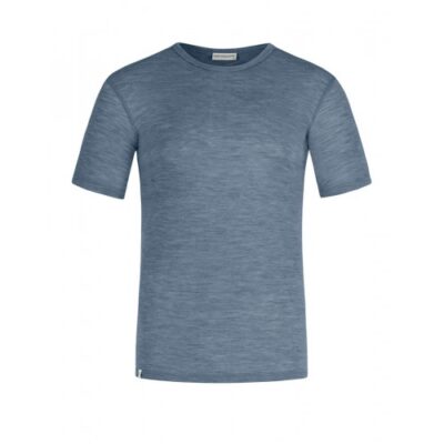Kortærmet T-shirt Til Herre I 100% Merino Uld Blue Melange Xxl