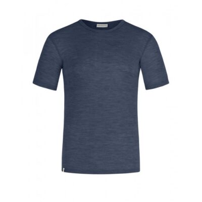 Kortærmet T-shirt Til Herre I 100% Merino Uld Navy Melange Xl