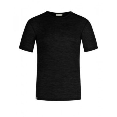 Kortærmet T-shirt Til Herre I 100% Merino Uld Black S