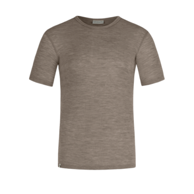 Kortærmet T-shirt Til Herre I 100% Merino Uld Light Brown Melange Xxl