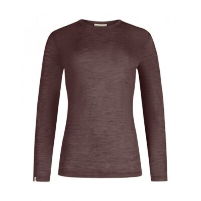 Langærmet T-shirt Til Dame I 100% Merino Uld Plum Melange S
