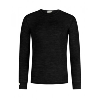 Langærmet T-shirt Til Herre I 100% Merino Uld Black Xxl