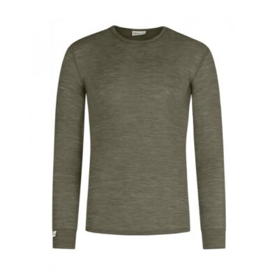 Langærmet T-shirt Til Herre I 100% Merino Uld Moss Melange Xxl