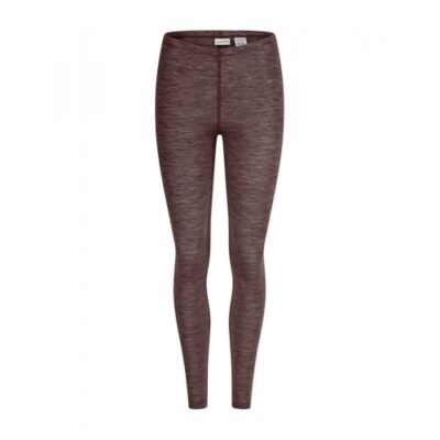 Leggings Til Dame I 100% Merino Uld Plum Melange Xl