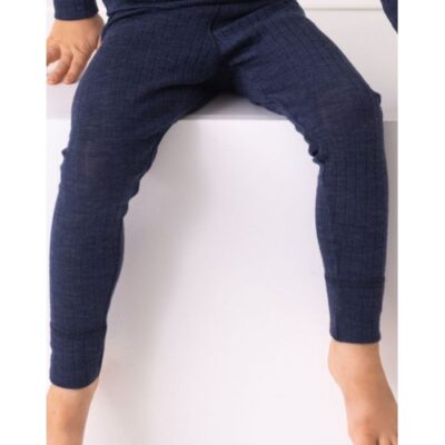 Rib Leggings I 100% Merino Uld, Oeko-tex® Navy Melange 110/116