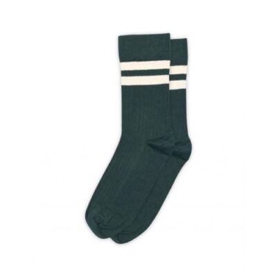 Mp Dame Rib Strømper I Bomuld Med Striber 40/42 Sea Moss