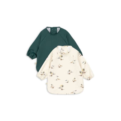 Konges Sløjd 2 PACK DINNER BIB WITH SLEEVES - Kubi/Rain Forest