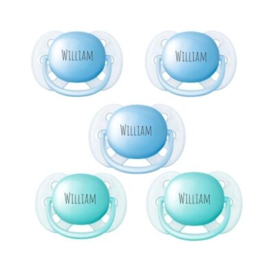 Philips Avent Ultra Soft, Str. 1 (0-6 Mdr.), Symmetrisk - Silikone, Sutter Med Navn, 5-pak