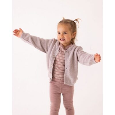 Strik Cardigan I 100% Merino Uld Til Baby, Oeko-tex® 86/92 Beige Melange