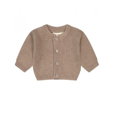 Strik Cardigan I 100% Merino Uld Til Baby, Oeko-tex® 74/80 Dark Beige
