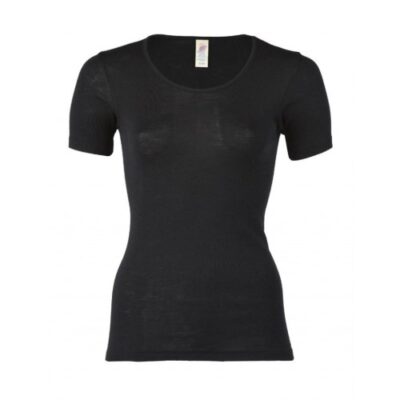 T-shirt Til Dame I Uld Og Silke 38/40 Black