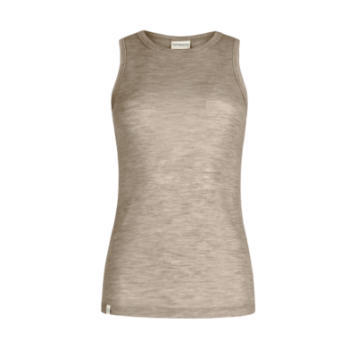 Tank Top Til Dame I 100% Merino Uld Beige Melange Xl