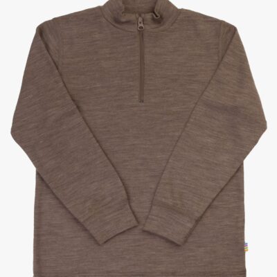 Joha Trøje med Half-Zip Merinould, Brown, 100