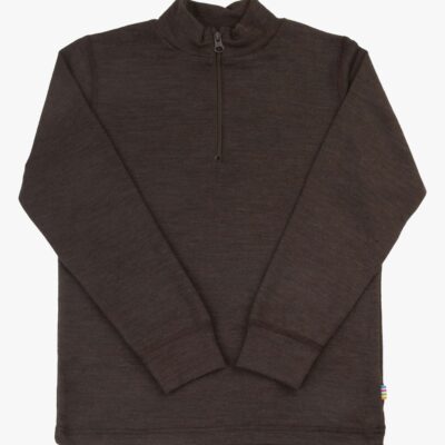 Joha Trøje med Half-Zip Merinould, Drk. Brown, 150