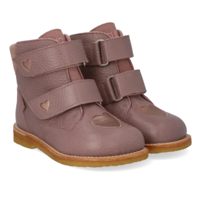 Angulus TEX-Støvle m. Glitterhjerter - Faded Rose/Rose Copper - 27