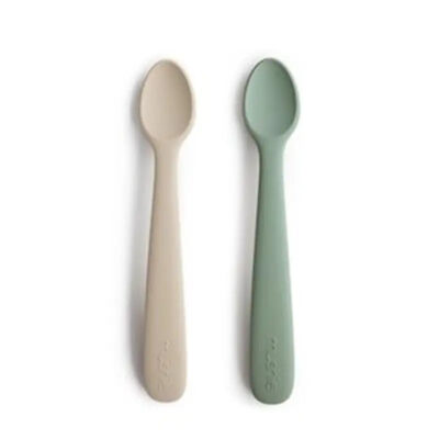 Mushie Silikone Babyskeer 2 - Pak Cambridge Blue/shifting Sand