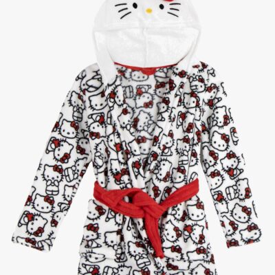 Hello Kitty Badekåbe, Rød/Hvid, 10 år