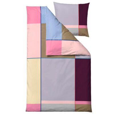 Sengetøj 140x220 cm - 100% bomuldssatint - Södahl Colour Block - Lilla