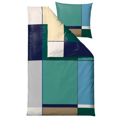 Sengetøj 140x220 cm - 100% bomuldssatin - Södahl Colour Block - Grøn