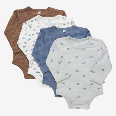 Pippi Langærmet Body 4 Stk - Blue Mirage - 86