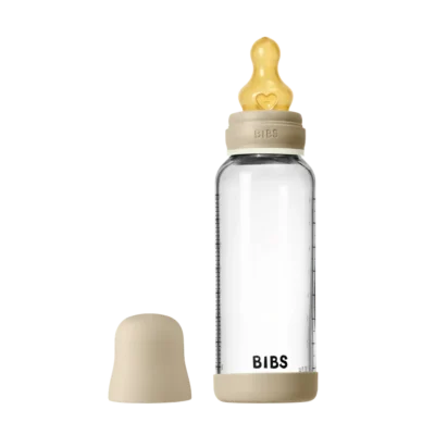 BIBS Glas Sutteflaske 1 pk 240 ml - M Flow - Vanilla Nat
