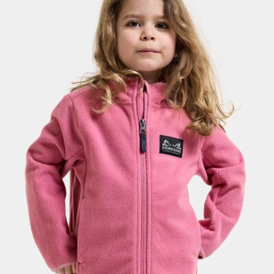 Didriksons Muskot Vindtæt Vindtæt Fleecetrøje, Heather Pink, 110