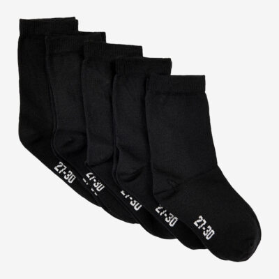Ankel Sokker -Solid (5-pack) - Black - 31/34