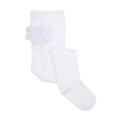 Strømpebukser m. Blonde - White - 56/62