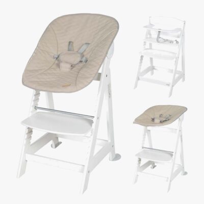 Roba Born Up 2-in-1 Højstol, White/Greyish Quilted