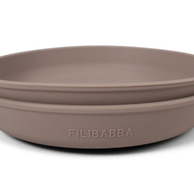 Silikone tallerken 2-pak - Warm Grey