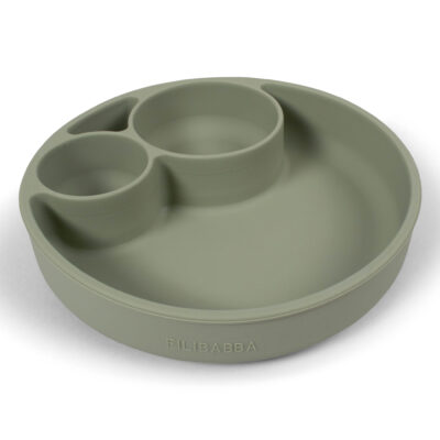 Silikone tallerken ruminddelt - Green
