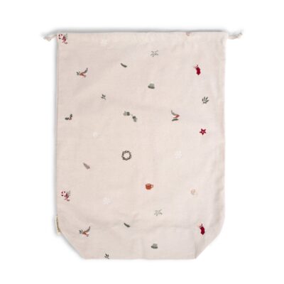 Gavepose af stof m. broderi GOTS - Wonderful Winter - Large