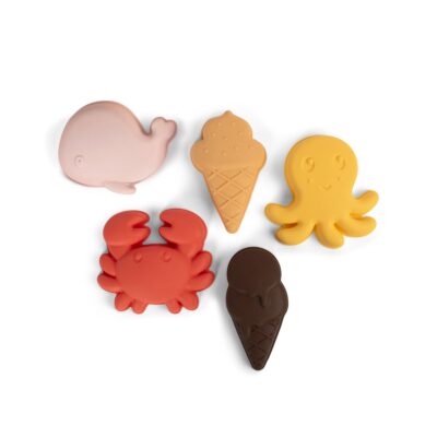 Silikone sandforme 5 stk. - Peach Mix