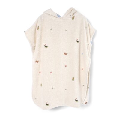 Strandponcho m. broderi GOTS - Dino Beach