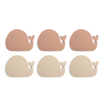 Skridsikre mini bademåtter 6 stk. - Hvaler - Rose Mix