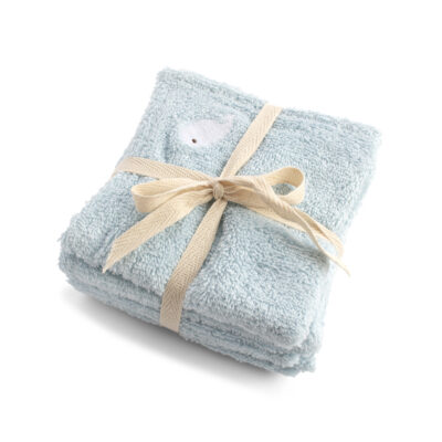 Vaskeklude 27x27 cm GOTS 4-pak Broderet hval